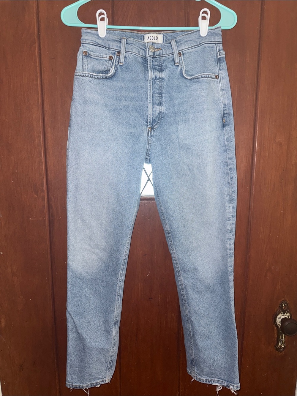 Agolde Light Wash Riley Crop Straight Jeans 26 - Picture 2 of 6